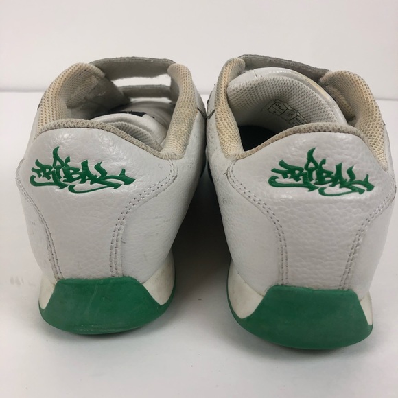 White and Green Tribal Streetwear Shoes Size 8 - Picture 6 of 12